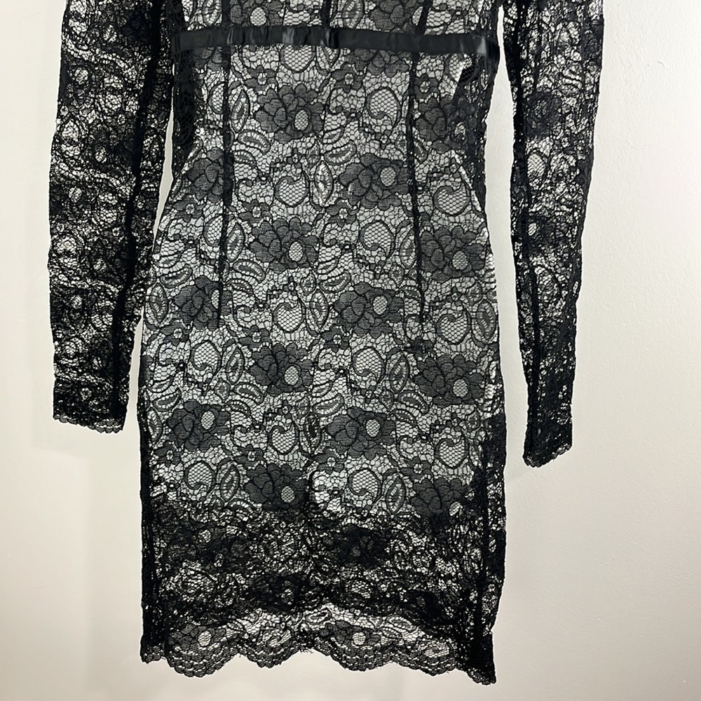 Unbranded Black Lace Overlay Dress Women's Size S - Picture 7 of 8